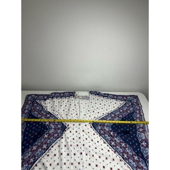 Eye Shadow Women's Wrap Cover-up Shawl Side Tassle Ties Bohemian Beachy Size XL - Picture 9 of 14